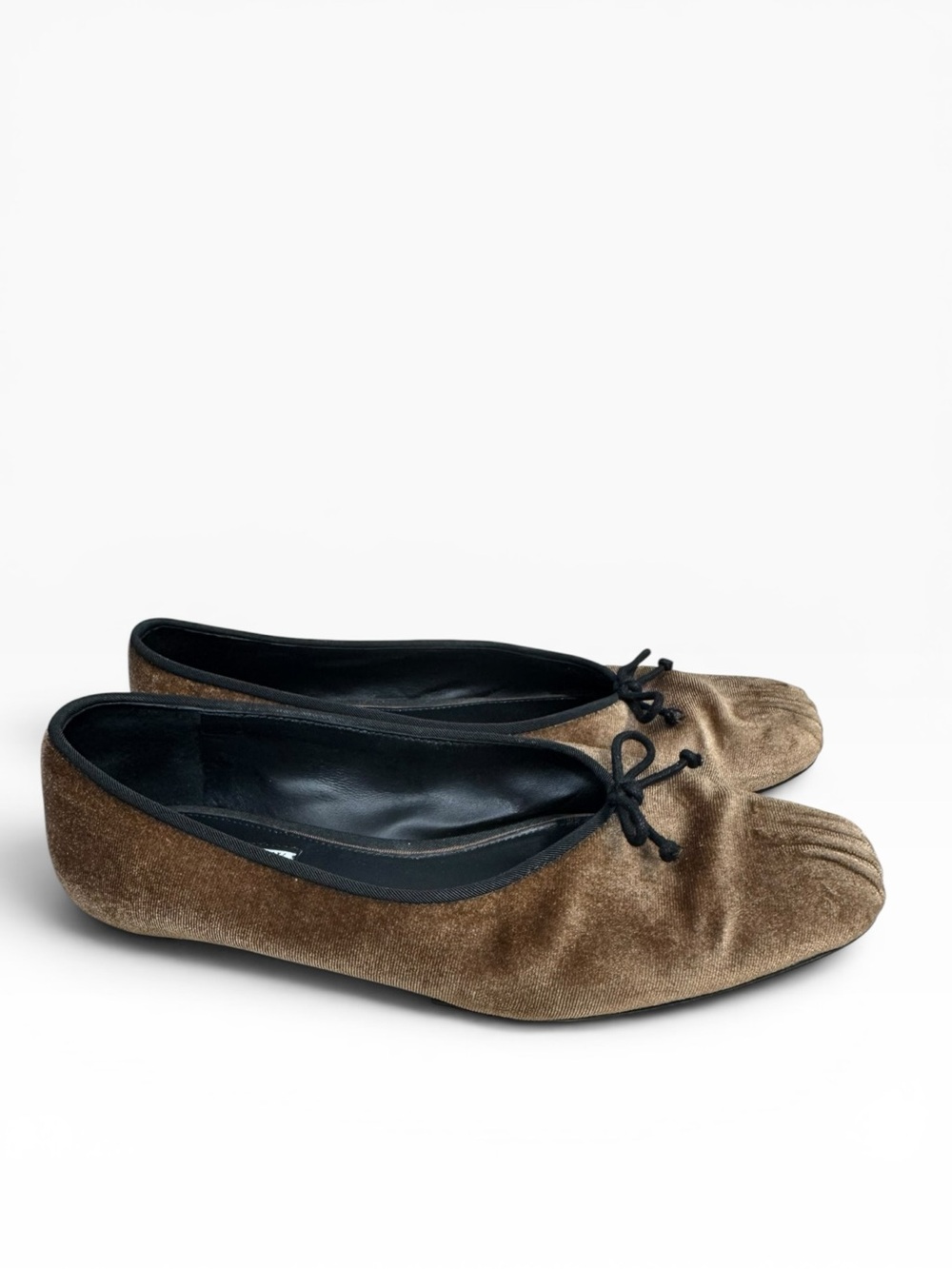 Antonio Melani Courtney Grow Velvet Ballet Flats Gold Brown Square Toe 7M